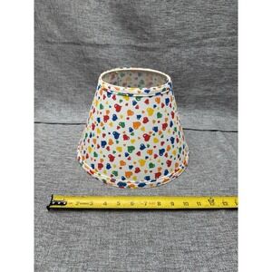 Vintage Girls Nursery Lamp Shade Color Block Hearts Room Decor 80s 90s